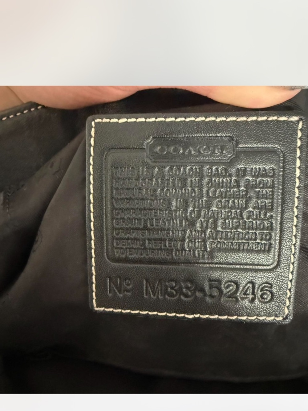 Vintage Coach Classic Black Leather Tote Bag with Contraste Stitching - Picture 7 of 7